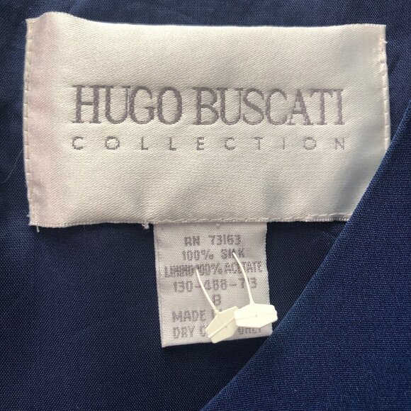 Hugo Buscati Collection Royal Blue Silk Dress Size 8 - Picture 10 of 12